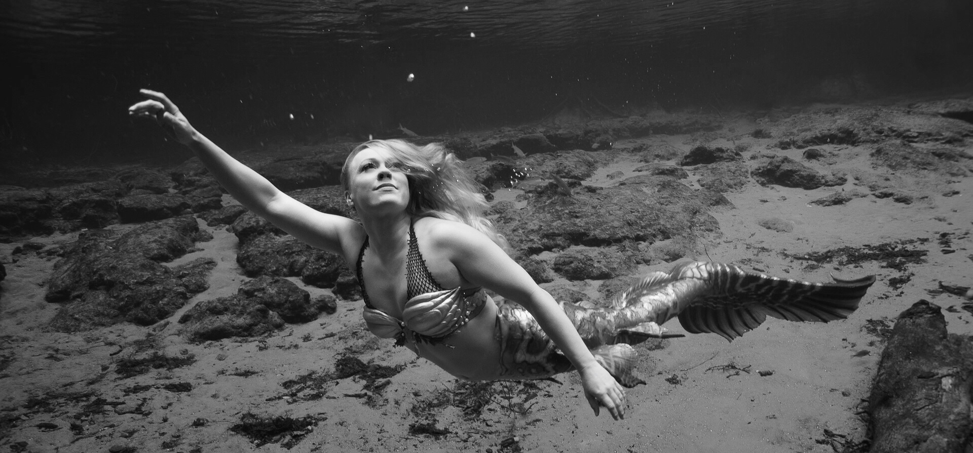 Mermaid Amy in professional silicone mermaid tail.